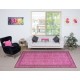 Modern Pink Turkish Rug. Vintage Handmade Wool Area Rug