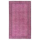 Modern Pink Turkish Rug. Vintage Handmade Wool Area Rug