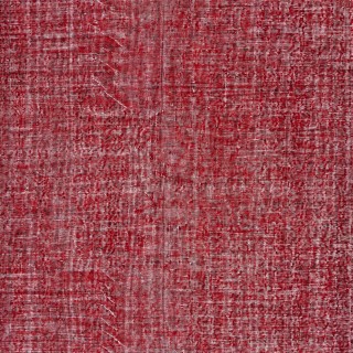 Handmade Turkish Wool Rug. Vintage Red Overdyed Area Rug for Living Room