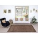 Vintage Handmade Turkish Wool Area Rug Redyed in Brown for Modern Interiors