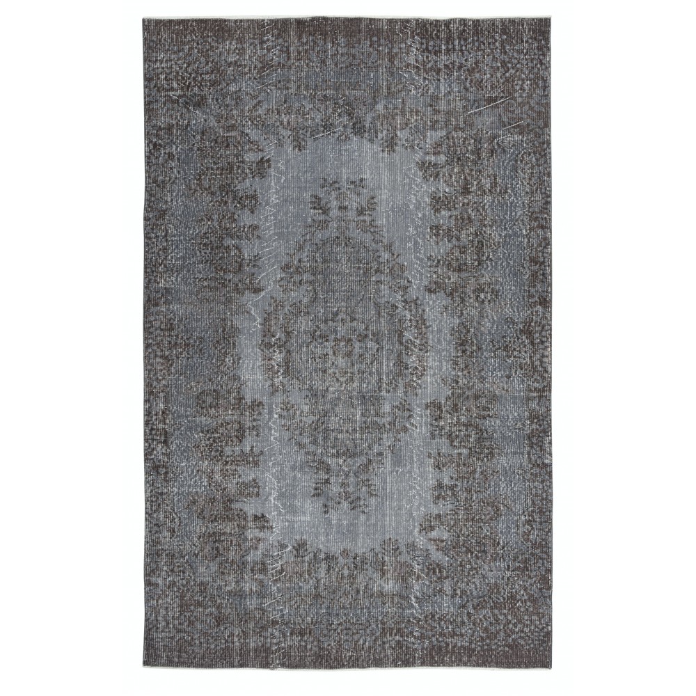 Gray Overdyed Area Rug, Handknotted and Handwoven in Turkey Gray Overdyed Area Rug, Handknotted and Handwoven in Turkey