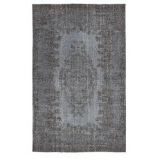 Gray Overdyed Area Rug, Handknotted and Handwoven in Turkey