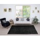 Handmade Turkish Wool Area Rug. Vintage Overdyed Black Rug for Modern Home Handmade Turkish Wool Area Rug. Vintage Overdyed Black Rug for Modern Home