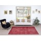 Red Overdyed Vintage Area Rug, Handwoven and Handknotted in Turkey for Contemporary Interiors Red Overdyed Vintage Area Rug, Handwoven and Handknotted in Turkey for Contemporary Interiors