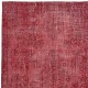 Red Overdyed Vintage Area Rug, Handwoven and Handknotted in Turkey for Contemporary Interiors Red Overdyed Vintage Area Rug, Handwoven and Handknotted in Turkey for Contemporary Interiors