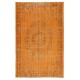 Orange Redyed Vintage Wool Rug for Modern Interiors. Handknotted and Handwoven in Turkey Orange Redyed Vintage Wool Rug for Modern Interiors. Handknotted and Handwoven in Turkey
