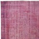 Pink Overdyed Handmade Wool Rug. Vintage Turkish Area Rug for Living Room