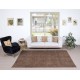 Hand-knotted Vintage Turkish Wool Area Rug Overdyed in Brown color for Modern Interiors