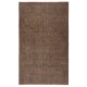 Hand-knotted Vintage Turkish Wool Area Rug Overdyed in Brown color for Modern Interiors