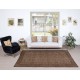 Modern Handmade Turkish Wool Area Rug. Vintage Brown Redyed Carpet for Living Room