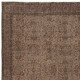 Modern Handmade Turkish Wool Area Rug. Vintage Brown Redyed Carpet for Living Room
