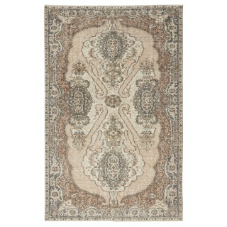 Vintage Hand-Knotted Wool Rug. Turkish Area Carpet for Farmhouse, Cottage, or Country House