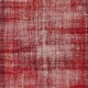 Distressed Vintage Wool Area Rug Overdyed in Red for Contemporary Interiors. Hand-knotted in Turkey Distressed Vintage Wool Area Rug Overdyed in Red for Contemporary Interiors. Hand-knotted in Turkey