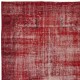 Distressed Vintage Wool Area Rug Overdyed in Red for Contemporary Interiors. Hand-knotted in Turkey Distressed Vintage Wool Area Rug Overdyed in Red for Contemporary Interiors. Hand-knotted in Turkey