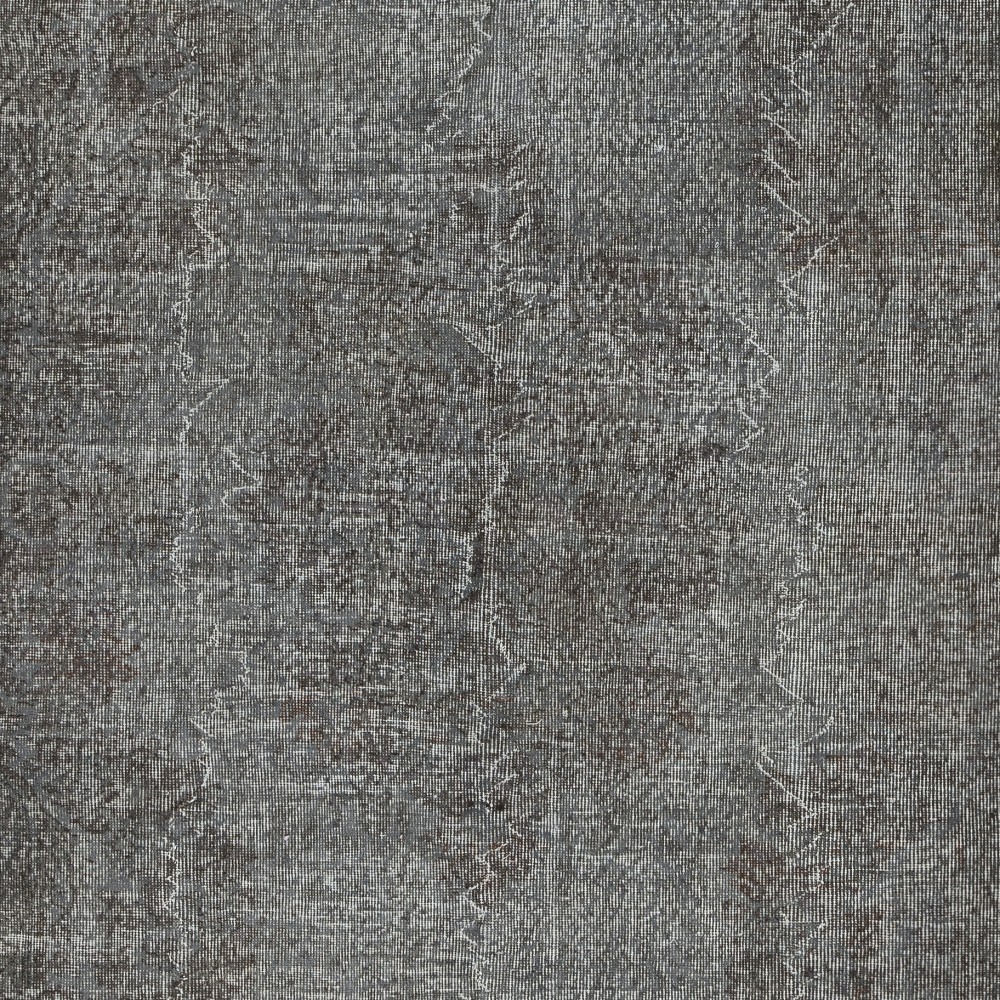 Overdyed Gray Wool Rug. Handmade Turkish Vintage Area Rug for Living Room