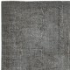 Overdyed Gray Wool Rug. Handmade Turkish Vintage Area Rug for Living Room