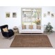 Vintage Brown Wool Area Rug. Handmade Turkish Rug for Contemporary Spaces