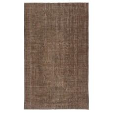 Vintage Brown Wool Area Rug. Handmade Turkish Rug for Contemporary Spaces