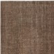 Vintage Brown Wool Area Rug. Handmade Turkish Rug for Contemporary Spaces