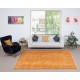 Modern Handmade Turkish Wool Area Rug. Vintage Orange Redyed Carpet for Living Room Modern Handmade Turkish Wool Area Rug. Vintage Orange Redyed Carpet for Living Room