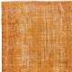 Modern Handmade Turkish Wool Area Rug. Vintage Orange Redyed Carpet for Living Room Modern Handmade Turkish Wool Area Rug. Vintage Orange Redyed Carpet for Living Room