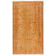 Modern Handmade Turkish Wool Area Rug. Vintage Orange Redyed Carpet for Living Room Modern Handmade Turkish Wool Area Rug. Vintage Orange Redyed Carpet for Living Room