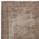 Overdyed Brown Wool Rug. Distressed Handmade Turkish Vintage Area Rug for Modern Interiors