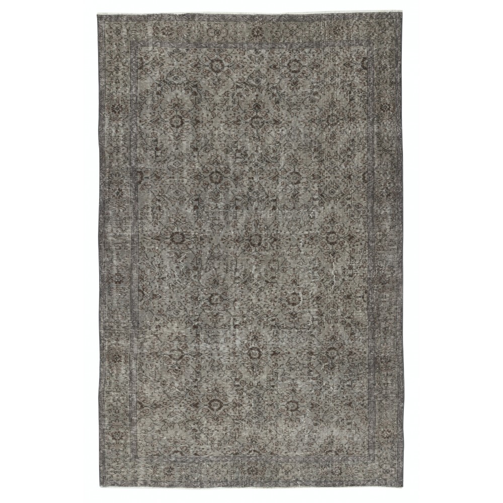 Gray Overdyed Area Rug, Handknotted and Handwoven in Turkey Gray Overdyed Area Rug, Handknotted and Handwoven in Turkey