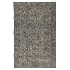 Gray Overdyed Area Rug, Handknotted and Handwoven in Turkey
