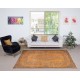 Orange Redyed Vintage Area Rug for Modern Interiors. Handknotted and Handwoven in Turkey Orange Redyed Vintage Area Rug for Modern Interiors. Handknotted and Handwoven in Turkey