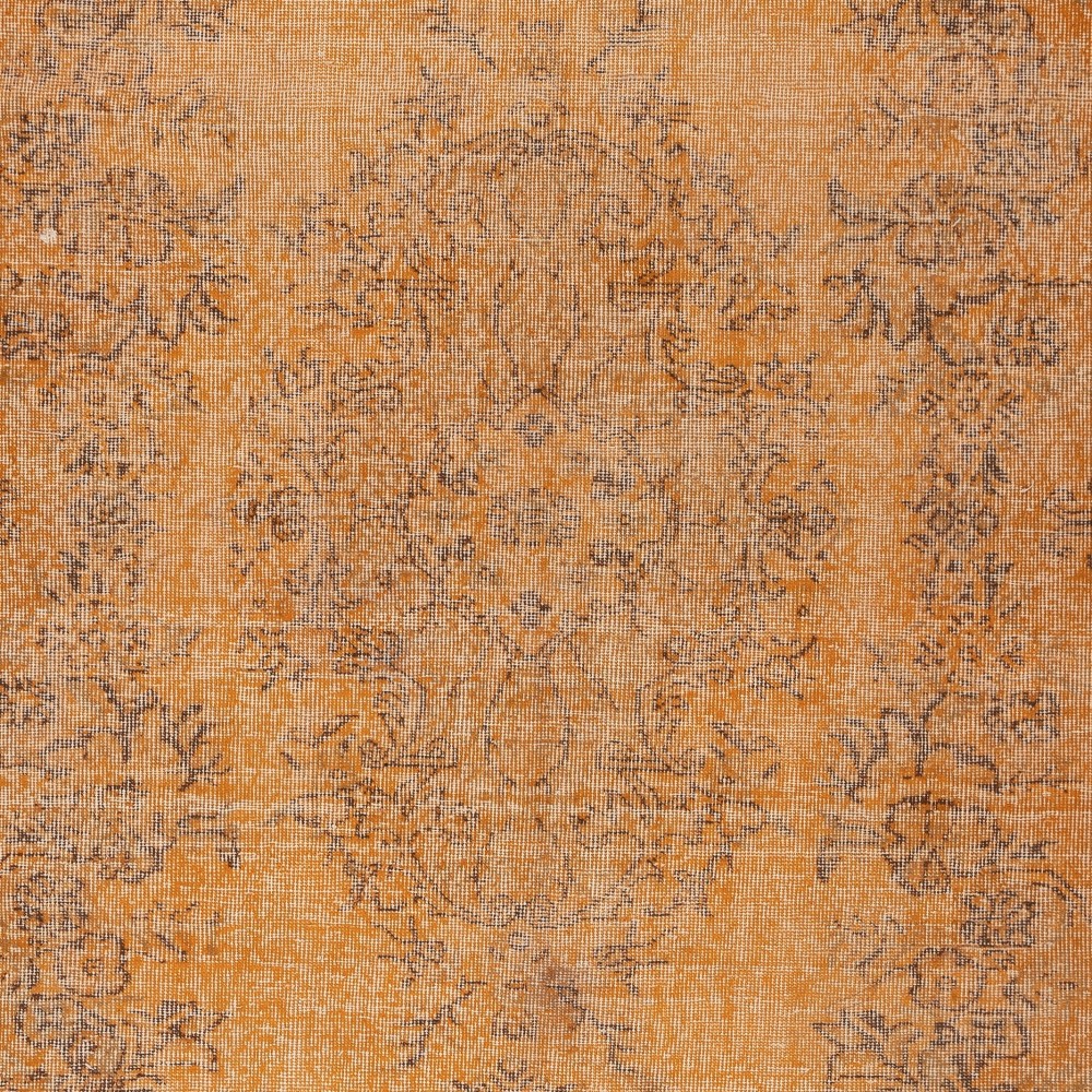 Orange Redyed Vintage Area Rug for Modern Interiors. Handknotted and Handwoven in Turkey Orange Redyed Vintage Area Rug for Modern Interiors. Handknotted and Handwoven in Turkey