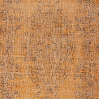 Orange Redyed Vintage Area Rug for Modern Interiors. Handknotted and Handwoven in Turkey