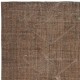 Overdyed Brown Wool Rug. Handmade Turkish Vintage Area Rug for Living Room