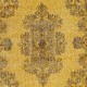 Vintage Handmade Turkish Wool Area Rug Overdyed in Yellow for Modern Interiors Vintage Handmade Turkish Wool Area Rug Overdyed in Yellow for Modern Interiors
