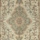 Handmade Vintage Turkish Area Rug. Medallion Design Beige Carpet for Rustic or Country Style Home Handmade Vintage Turkish Area Rug. Medallion Design Beige Carpet for Rustic or Country Style Home