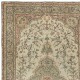 Handmade Vintage Turkish Area Rug. Medallion Design Beige Carpet for Rustic or Country Style Home Handmade Vintage Turkish Area Rug. Medallion Design Beige Carpet for Rustic or Country Style Home