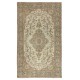 Handmade Vintage Turkish Area Rug. Medallion Design Beige Carpet for Rustic or Country Style Home Handmade Vintage Turkish Area Rug. Medallion Design Beige Carpet for Rustic or Country Style Home