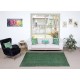 Vintage Handmade Turkish Wool Rug. Overdyed Green for Modern Home & Office Vintage Handmade Turkish Wool Rug. Overdyed Green for Modern Home & Office