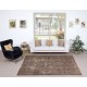 Modern Brown Turkish Rug for Bedroom. Vintage Handmade Wool Area Rug for Living Room