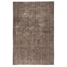 Modern Brown Turkish Rug for Bedroom. Vintage Handmade Wool Area Rug for Living Room