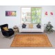 Vintage Handmade Turkish Wool Area Rug Redyed in Orange for Modern Interiors