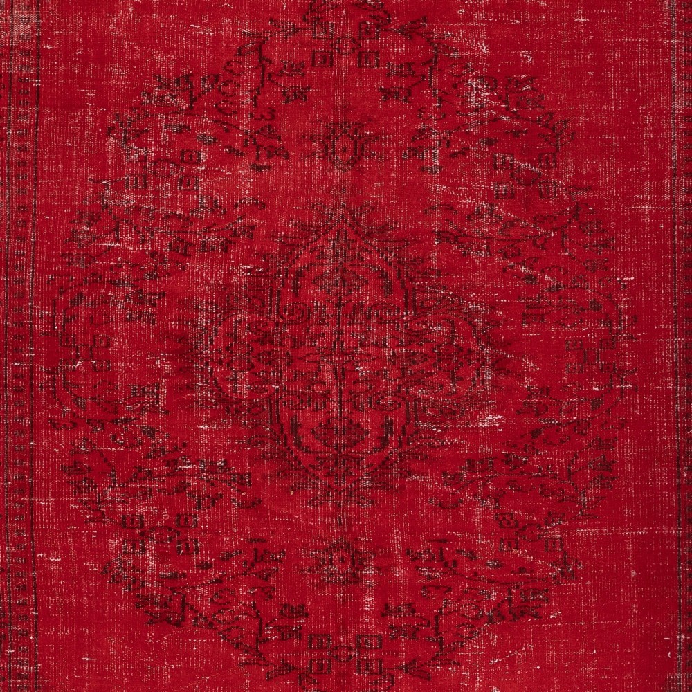 Overdyed Red Turkish Rug. Handmade Vintage Wool Area Rug for Living Room Overdyed Red Turkish Rug. Handmade Vintage Wool Area Rug for Living Room