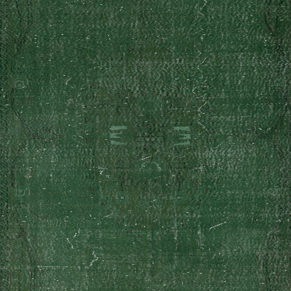 Green Overdyed Vintage Turkish Area Rug. Hand-Woven and Hand-Knotted Wool Carpet for Modern Interiors Green Overdyed Vintage Turkish Area Rug. Hand-Woven and Hand-Knotted Wool Carpet for Modern Interiors