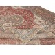 Vintage Turkish Red Area Rug. Hand-knotted Wool Carpet with Medallion Design