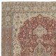 Vintage Turkish Red Area Rug. Hand-knotted Wool Carpet with Medallion Design