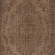 Hand-knotted Vintage Turkish Wool Area Rug Overdyed in Brown for Modern Interiors