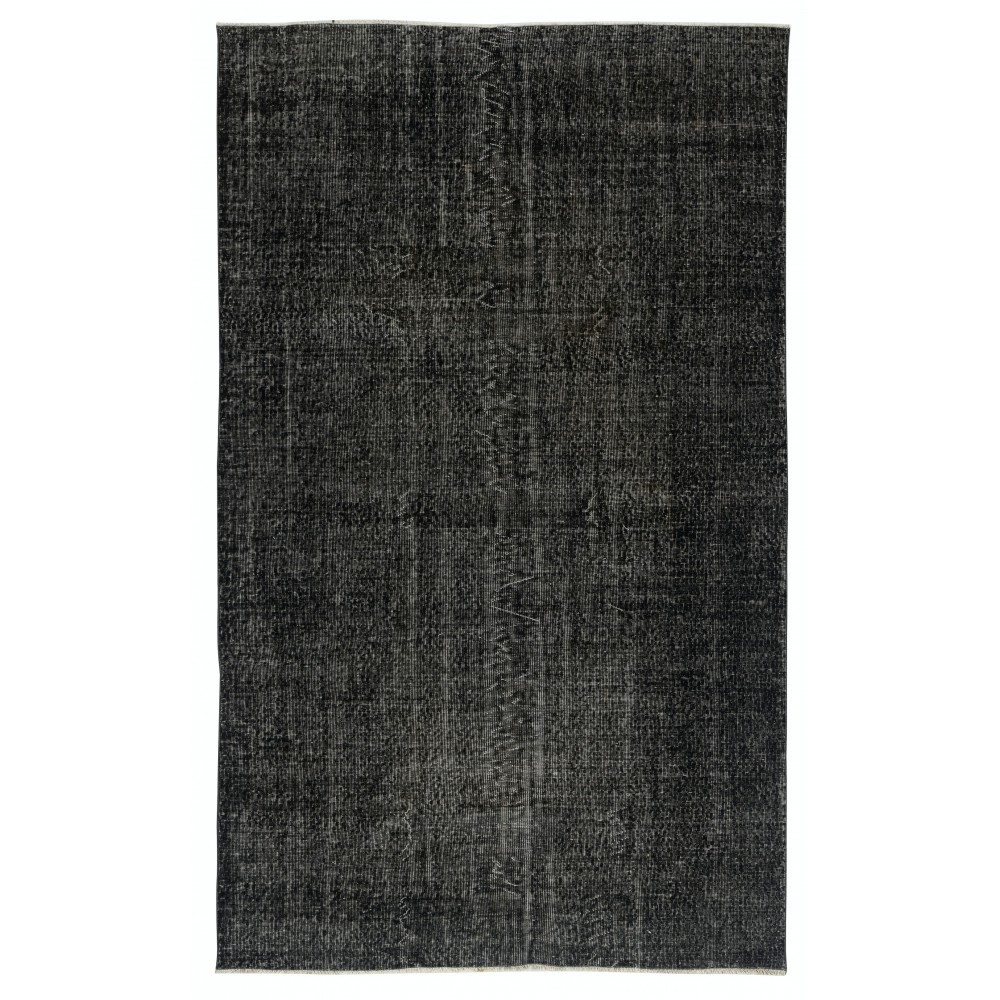 Modern Black Turkish Rug for Bedroom. Vintage Handmade Wool Area Rug for Living Room Modern Black Turkish Rug for Bedroom. Vintage Handmade Wool Area Rug for Living Room