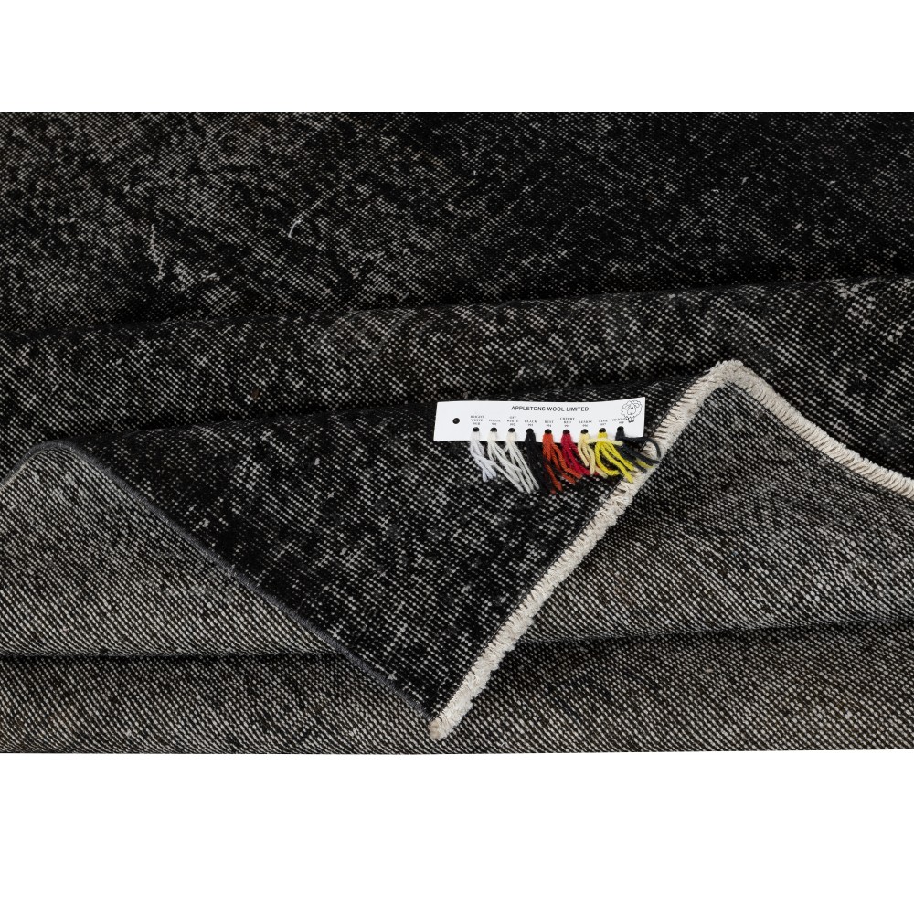 Modern Black Turkish Rug for Bedroom. Vintage Handmade Wool Area Rug for Living Room Modern Black Turkish Rug for Bedroom. Vintage Handmade Wool Area Rug for Living Room