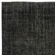 Modern Black Turkish Rug for Bedroom. Vintage Handmade Wool Area Rug for Living Room Modern Black Turkish Rug for Bedroom. Vintage Handmade Wool Area Rug for Living Room