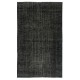 Modern Black Turkish Rug for Bedroom. Vintage Handmade Wool Area Rug for Living Room Modern Black Turkish Rug for Bedroom. Vintage Handmade Wool Area Rug for Living Room